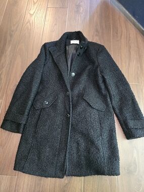 Maralyn & Me Black Bouclé Pea Coat